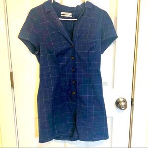 Urban outfitters blue plaid romper